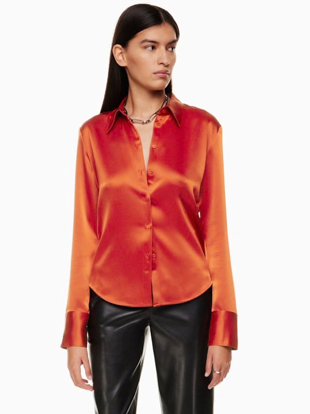NWOT Babaton Industry Satin Shirt